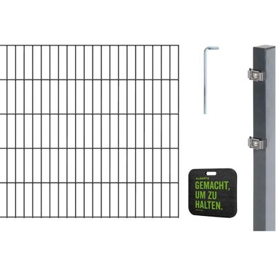 ALBERTS Doppelstabmattenzaun Grundset - 80-160cm, 4-30m, grau ALBERTS Doppelstabmattenzaun Grundset - 80-160cm, 4-30m, grau