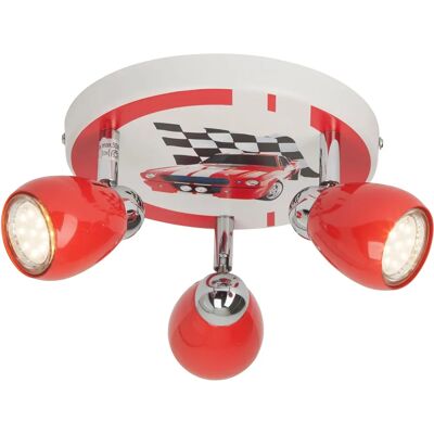 Lustre de Plafond Racing de Brilliant - Têtes Réglables, Blanc Chaud Lustre de Plafond Racing de Brilliant - Têtes Réglables, Blanc Chaud