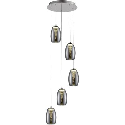 BRILLIANT Metropolis LED Pendelleuchte - 5-flg, Höhenverstellbar 180cm BRILLIANT Metropolis LED Pendelleuchte - 5-flg, Höhenverstellbar 180cm