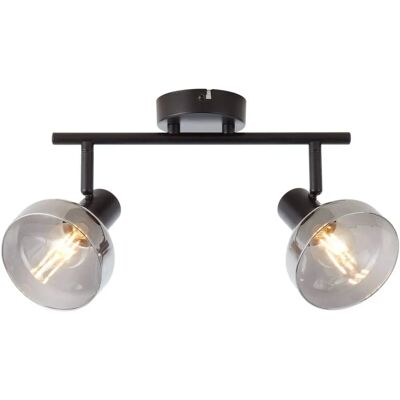 Brilliant Schwarz Matt / Rauchglas 2-Spots Deckenleuchte - Spot Brilliant Schwarz Matt / Rauchglas 2-Spots Deckenleuchte - Spot
