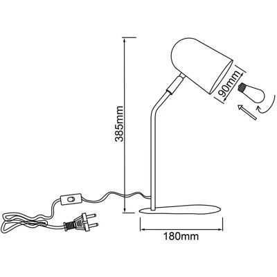 BRILLIANT Tong schwarze Tischleuchte - geeignet für Tropfenlampen BRILLIANT Tong schwarze Tischleuchte - geeignet für Tropfenlampen