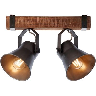 BRILLIANT Schwarz Stahl 2x A60 E27 Strahler - Spotlights BRILLIANT Schwarz Stahl 2x A60 E27 Strahler - Spotlights