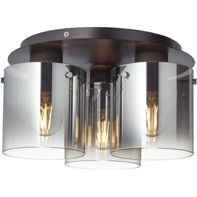 BRILLIANT Beth Deckenleuchte - 3-flammig Schwarz/ Rauchglas - Deckenlampe BRILLIANT Beth Deckenleuchte - 3-flammig Schwarz/ Rauchglas - Deckenlampe