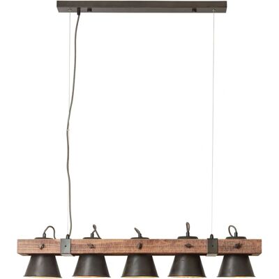 Brilliant PLOW Pendelleuchte - Schwarz & Holz Brilliant PLOW Pendelleuchte - Schwarz & Holz