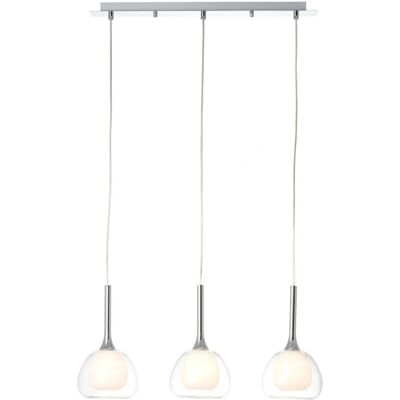 BRILLIANT Hadan Pendelleuchte Höhenverstellbar 3-flg Weiß-Chrom BRILLIANT Hadan Pendelleuchte Höhenverstellbar 3-flg Weiß-Chrom