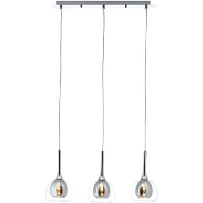 BRILLIANT Hadan Pendelleuchte - Höhe 120cm, Rauch & Chrom BRILLIANT Hadan Pendelleuchte - Höhe 120cm, Rauch & Chrom
