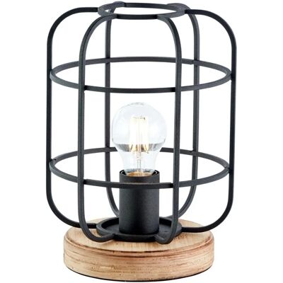 Brilliant Schwarze Holz Tischlampe - Klassischer Zylinder - Innenbeleuchtung Brilliant Schwarze Holz Tischlampe - Klassischer Zylinder - Innenbeleuchtung