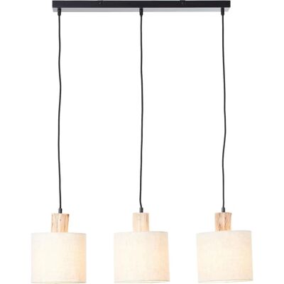 BRILLIANT Pia Hängeleuchte - Verstellbar, 3-flammig, Schwarz/Natur BRILLIANT Pia Hängeleuchte - Verstellbar, 3-flammig, Schwarz/Natur