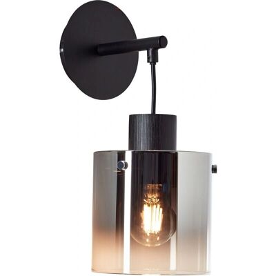 BRILLIANT Simonis Wandleuchte - 1 Flammig, 34cm, schwarz/rauchglas BRILLIANT Simonis Wandleuchte - 1 Flammig, 34cm, schwarz/rauchglas