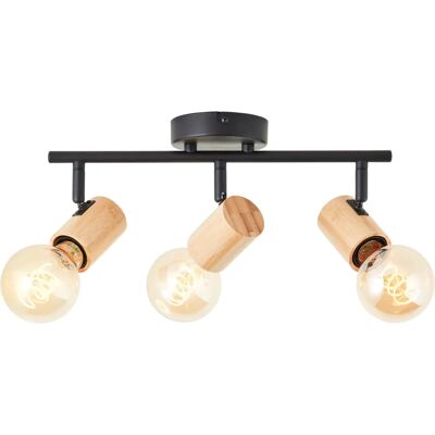 Brilliant Kerry Spot Tube 3-Flame Schwarz/Holz - Strahler Brilliant Kerry Spot Tube 3-Flame Schwarz/Holz - Strahler