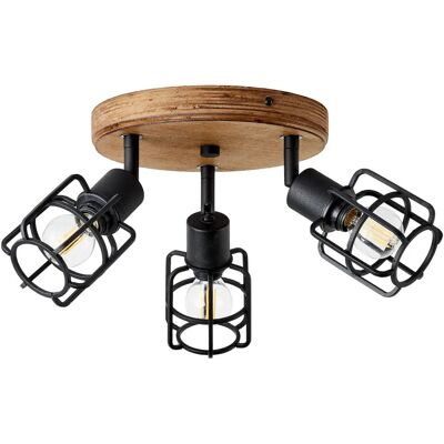 BRILLIANT Gwen Deckenstrahler - Vintage Holz, Schwarz BRILLIANT Gwen Deckenstrahler - Vintage Holz, Schwarz