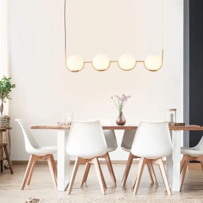 BRILLIANT Hanglamp Glint - Wit, Glas/Metaal, 120cm BRILLIANT Hanglamp Glint - Wit, Glas/Metaal, 120cm