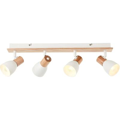 Brilliant Daintree Spotleiste - Verstellbar Holz Metall - 4x D45, E14, 28 W Brilliant Daintree Spotleiste - Verstellbar Holz Metall - 4x D45, E14, 28 W