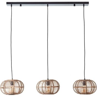 BRILLIANT Woodball Pendelleuchte - 3-flammig Bambus - Schwarz Matt/Natur BRILLIANT Woodball Pendelleuchte - 3-flammig Bambus - Schwarz Matt/Natur