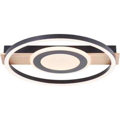 Brilliant Maureen LED Deckenleuchte - 39x37cm schwarz/holz - Modernes minimalistisches Design Brilliant Maureen LED Deckenleuchte - 39x37cm schwarz/holz - Modernes minimalistisches Design