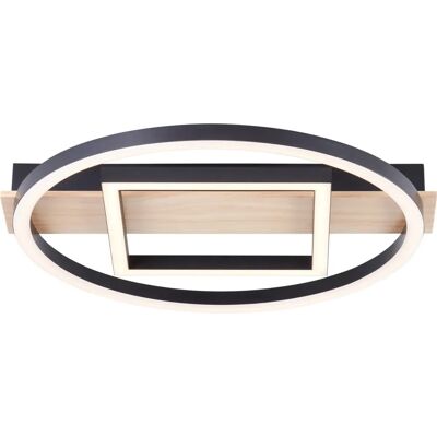 Brilliant Maureen LED Deckenleuchte - 37x37cm Schwarz/Holz - Energiesparend Brilliant Maureen LED Deckenleuchte - 37x37cm Schwarz/Holz - Energiesparend