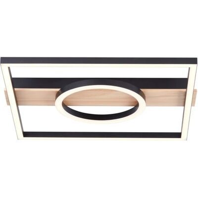 Brilliant G99891-76 Maureen LED-Deckenleuchte - 42x40cm, Schwarz/Holz Brilliant G99891-76 Maureen LED-Deckenleuchte - 42x40cm, Schwarz/Holz