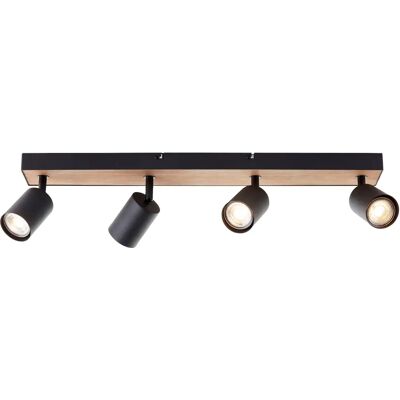 BRILLIANT Jello Wood Deckenstrahler - 4-flammig, Verstellbar, Schwarz & Holz BRILLIANT Jello Wood Deckenstrahler - 4-flammig, Verstellbar, Schwarz & Holz