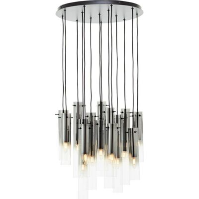 BRILLIANT Glasini Pendelleuchte - 52cm, Schwarz & Rauchglas, 14 E14 BRILLIANT Glasini Pendelleuchte - 52cm, Schwarz & Rauchglas, 14 E14