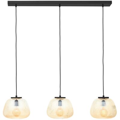BRILLIANT Kaizen Pendelleuchte - 3-flammig, schwarz & bernstein, 105cm BRILLIANT Kaizen Pendelleuchte - 3-flammig, schwarz & bernstein, 105cm