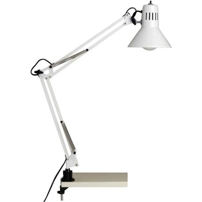 Brilliant Lâmpada de Mesa Branca - Ajustável, E27, 40W Brilliant Lâmpada de Mesa Branca - Ajustável, E27, 40W