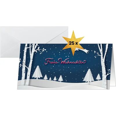 Tarjetas de Navidad SIGEL - Paisaje Invernal en Pop-up - 25 uds Tarjetas de Navidad SIGEL - Paisaje Invernal en Pop-up - 25 uds