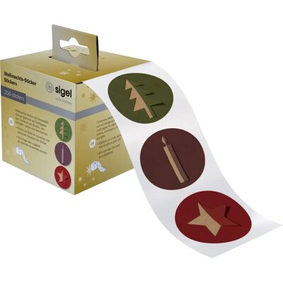 Sigel Braunes Kraftpapier Weihnachtsaufkleber - Cut-Out Style - 200 Stück Sigel Braunes Kraftpapier Weihnachtsaufkleber - Cut-Out Style - 200 Stück