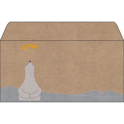 Sigel Braun/Weiß/Gelber Polar Bär mit Sternschnuppe Umschlag - Weihnachten Gummiert 25 Stück Sigel Braun/Weiß/Gelber Polar Bär mit Sternschnuppe Umschlag - Weihnachten Gummiert 25 Stück