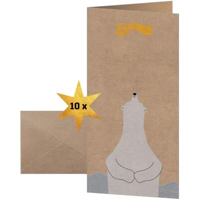 Sigel Weihnachts-Karten Polar Bear mit Sternschnuppe - Weihnachtskarten Sigel Weihnachts-Karten Polar Bear mit Sternschnuppe - Weihnachtskarten