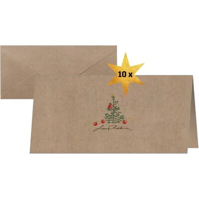 Sigel Weihnachtskarten mit Äpfeln - Umweltfreundliches Kraftpapier - 10er Pack Sigel Weihnachtskarten mit Äpfeln - Umweltfreundliches Kraftpapier - 10er Pack
