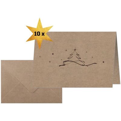Sigel Julgran Julkort Kraftpapper - Miljövänlig, 10 st Sigel Julgran Julkort Kraftpapper - Miljövänlig, 10 st