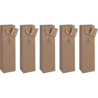 Sigel Weihnachtsgeschenktasche Flasche - 10x35cm - Stilvoll verpacken Sigel Weihnachtsgeschenktasche Flasche - 10x35cm - Stilvoll verpacken
