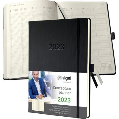 Sigel C2318 Conceptum Heti Naptár - Szervező, A4+, Fekete Sigel C2318 Conceptum Heti Naptár - Szervező, A4+, Fekete