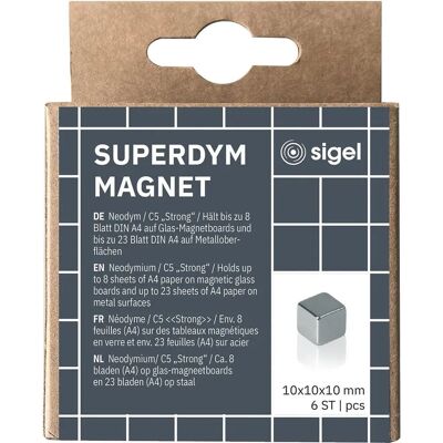 Sigel BA192 Silver Cube Magnets - 6 Pack Sigel BA192 Silver Cube Magnets - 6 Pack