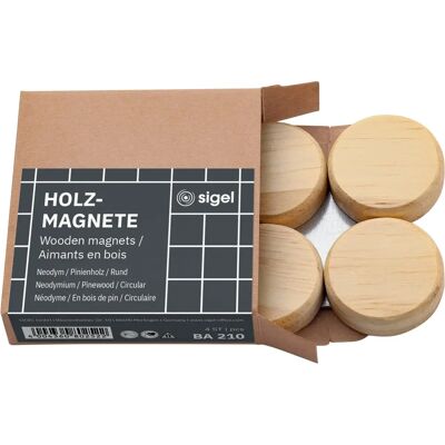 Sigel Holz-Magnet rund Pinienholz 33x9mm VE=4 Stück Sigel Holz-Magnet rund Pinienholz 33x9mm VE=4 Stück