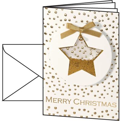 SIGEL - Confetti Star - Gold - White - Biglietto d’auguri SIGEL - Confetti Star - Gold - White - Biglietto d’auguri