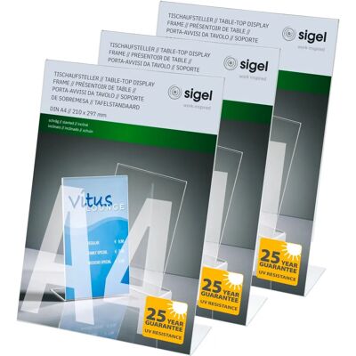 Sigel Model TA210 Acrylic Document Display Stand - A4, UV Resistant Sigel Model TA210 Acrylic Document Display Stand - A4, UV Resistant