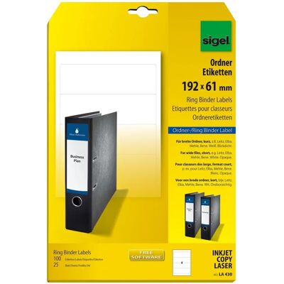 Sigel LA430 White Non-adhesive Printer Label - Printer Label Sigel LA430 White Non-adhesive Printer Label - Printer Label