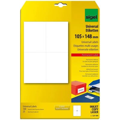 Sigel - LA164 - 105x148mm - White - Label Sigel - LA164 - 105x148mm - White - Label