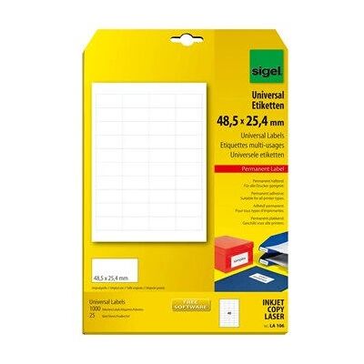 Sigel LA106 White Rectangle Labels - Self-Adhesive 1000 pcs Sigel LA106 White Rectangle Labels - Self-Adhesive 1000 pcs