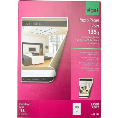 Carta Fotografica Sigel LP141 - Lucida Doppia Faccia A4 - 135g/㎡ - 100 Fogli Carta Fotografica Sigel LP141 - Lucida Doppia Faccia A4 - 135g/㎡ - 100 Fogli