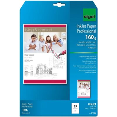 Papier jet d'encre mat Sigel IP186 - 25 feuilles Papier jet d'encre mat Sigel IP186 - 25 feuilles