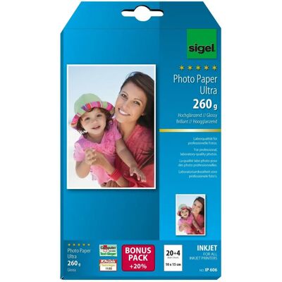 Sigel IP606 Fotopapier - Glänzend, 10x15cm, UV-beständig Sigel IP606 Fotopapier - Glänzend, 10x15cm, UV-beständig