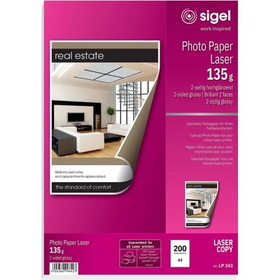 Sigel A3 Fotopapier LP343 - Beidseitig, 135G/m² Sigel A3 Fotopapier LP343 - Beidseitig, 135G/m²
