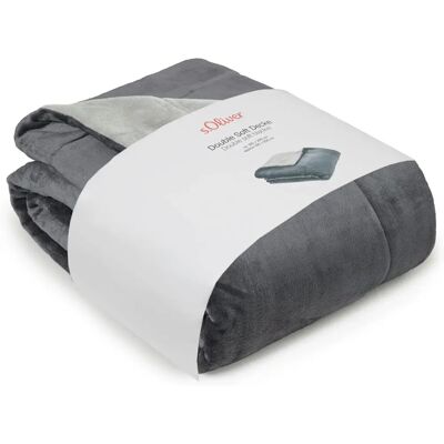 S. Oliver DoubleSoft Grau Mikrofaser Wohndecke - Kuscheldecke S. Oliver DoubleSoft Grau Mikrofaser Wohndecke - Kuscheldecke