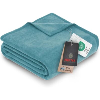 Ibena Luxus Hellblau Unifarben Wohndecke Ibena Luxus Hellblau Unifarben Wohndecke