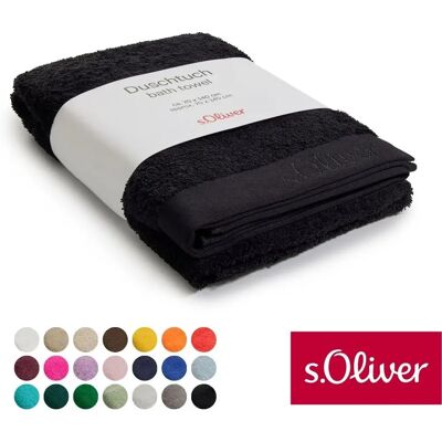 s. Oliver 70x140cm Schwarzes Badetuch - Duschtuch s. Oliver 70x140cm Schwarzes Badetuch - Duschtuch
