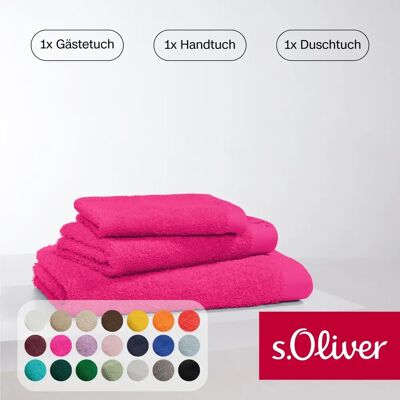 S. Oliver - Handtuch Set - Pink - 3-tlg - Towel set S. Oliver - Handtuch Set - Pink - 3-tlg - Towel set