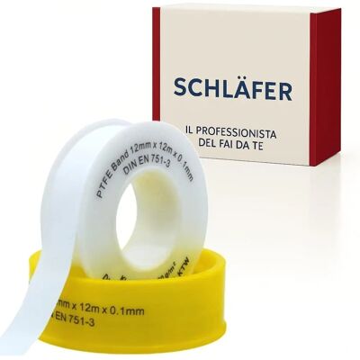 SCHLÄFER - 185110 - Ruban PTFE d’étanchéité filetages - 12 m x 12 mm - Publicité SCHLÄFER - 185110 - Ruban PTFE d’étanchéité filetages - 12 m x 12 mm - Publicité