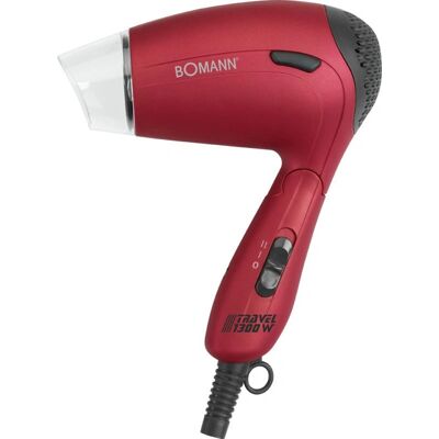 Sèche-cheveux Bomann HTD 8005 CB - Voyage, Pliable, 1300W, Rouge - Publicité Sèche-cheveux Bomann HTD 8005 CB - Voyage, Pliable, 1300W, Rouge - Publicité